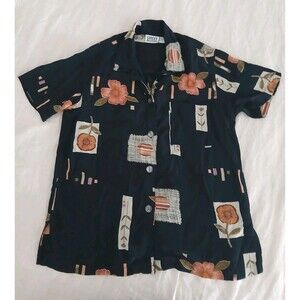 Chicos Design Art To Wear Floral Blouse Sz M Button-Up Teacher Boho Chic